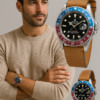 Montre Rolex GMT-Master – Édition Pepsi & Cuir Vintage – Image 2