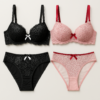 Ensemble Lingerie Dentelle – Édition Élégance Noire & Passion Rouge – Image 2