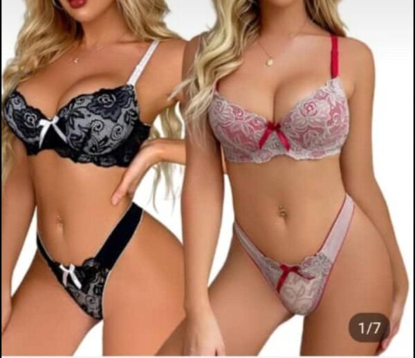 Ensemble Lingerie Dentelle – Édition Élégance Noire & Passion Rouge